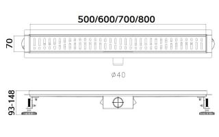 Душевой лоток Haiba HB93600-7 60см чёрный
